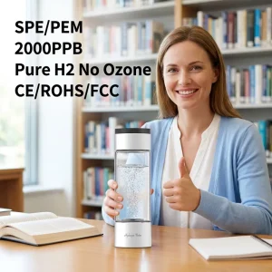 420ml Hydrogen Water Bottle SPE PEM 2000PPB Portable Hydrogen Water Generator for Fitness