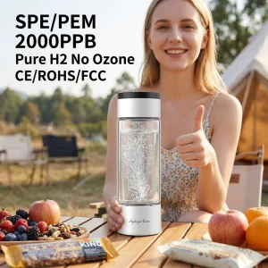 420ml Hydrogen Water Bottle SPE PEM 2000PPB Portable Hydrogen Water Ionizer Generator Maker H2 Machine