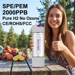 420ml Hydrogen Water Maker Bottle SPE PEM Tech 2000PPB High Concentration Portable Hydrogen Water Generator Factory Direct