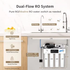 450GPD Umkehrosmose Anlage Untertisch Wasserfilter Tankless RO System Purified Water