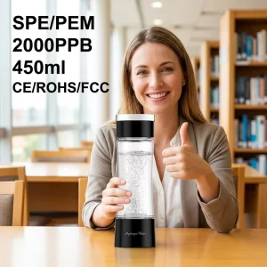 450ml SPE PEM Hydrogen Water Bottle Generator 2000ppb Hydrogen Water Ionizer CE
