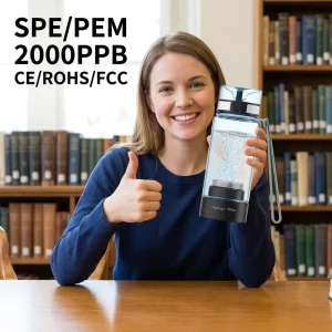 450ml SPE PEM Hydrogen Water Bottle Generator 2000ppb Hydrogen Water Ionizer H2 Machine