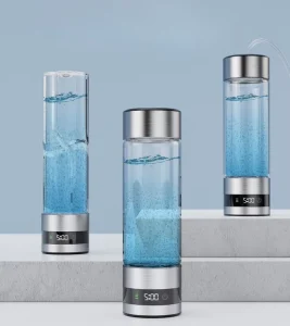 460ml Portable Hydrogen Water Generator Bottles 3 in 1 Borosilicate Glass Stainless Steel Stand 1500 PPB+ for Household Car Use