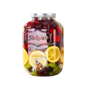 4L 5L 8L 10L Glass Mason Jar Beverage Dispenser with Faucet for Juice and Drinks