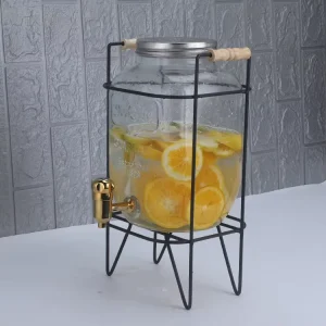 4L 5L 8L Glass Jar Wine Juice Dispenser with Copper Spigot SUS304 Faucet