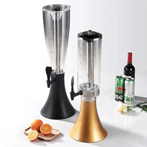 4L Clear BPA Free Plastic Party Tower with Easy Pour Spout Transvisible Liquor Dispenser for Bars Events Bar Tools