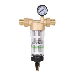 4m³ H 40Micron Auto Flush Lead Free Brass BPA Free Built in Pressure Gauge Stock OEM Whole House Water Filter