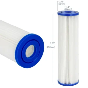4pcs Pleated Polyester Filter Cartridge High Flow Sediment for Water Filter 2.75 in