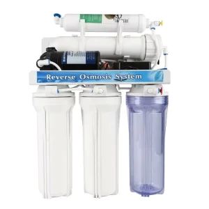 5 Stage 50G Household Manual Flush Reverse Osmosis Water Filter System with Clear Housing for Hotels