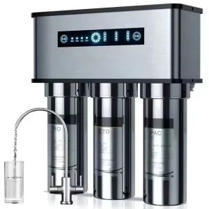 5-Stage Alkaline Household Countertop Under-Sink Reverse Osmosis Water Filtration Machine with Stainless Steel Tap