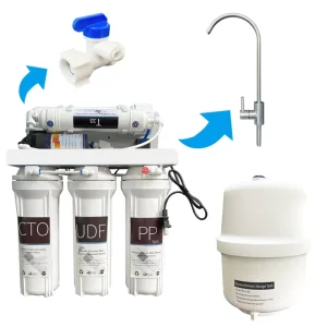 5-Stage Household Pumpless Under-Sink RO Reverse Osmosis Water Filter System 220V with PLC Components