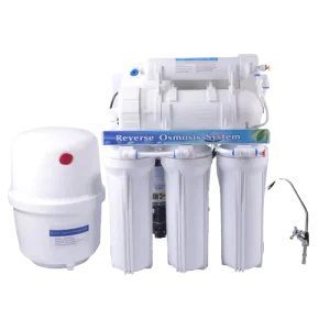 5 Stage Plastic Household Hotel RO System Eco Friendly Fine Filtration 50GPD Scale Inhibition Electric Undersink Hot Cold Water