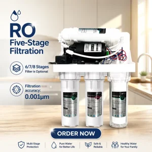 5-Stage Portable RO Water Purifier System for Household Reverse Osmosis Water Filtration
