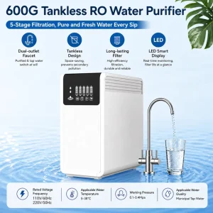 5-Stage Reverse Osmosis Water Filter System with Self-Cleaning for Hotel and Household Use RO Water Purifier with TDS Monitoring