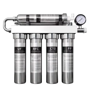 5 Stage Stainless Steel Under Sink Filter Manual Powered 75 GPD Household Water Purifier Soft Water Treatment Scale Removal