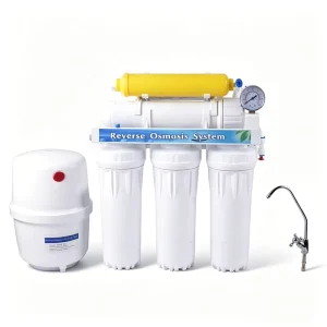 5 Stage Under Sink Reverse Osmosis Water Filter System with Pressure Gauge and Storage Tank