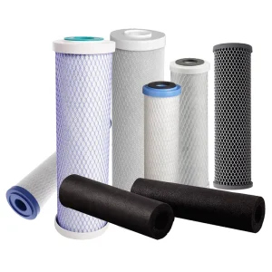 5 and 10 Micron 2.5 and 4.5 Inch Diameter 10 Inch Activated Carbon Block Water Filter Cartridge, Silver, Gray, Black, or Blue