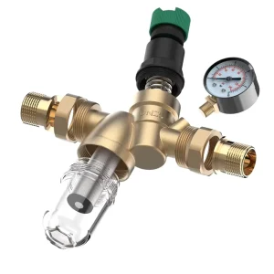 50 Micron Stainless Steel Mesh Brass Water Prefilter with PRV and Pressure Gauge System