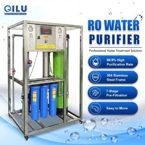 500 LPH Reverse Osmosis Membrane Water Filter Treatment System for Commercial