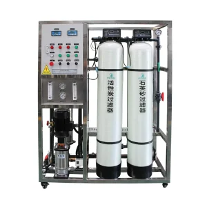 500 Liters Per Hour Single-Stage Reverse Osmosis Equipment with Pressure Vessel and Pump, Stainless Steel, 2 kW, 220V