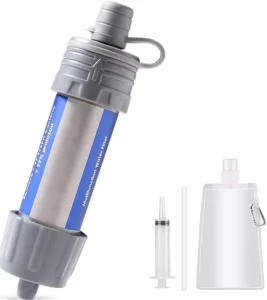 5000L 0.01 Micron Water Filter Straw for Hiking, Camping, Travel, and Emergency Survival