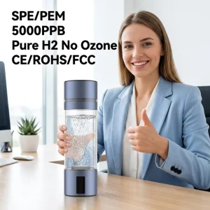 5000PPB Hydrogen Rich Water Bottle Generator SPE PEM Technology 230ml Portable Hydrogen Water Ionizer H2 Cup Factory Direct