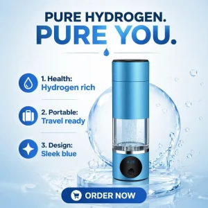 5000PPB Hydrogen Water Bottle Portable SPE PEM Hydrogen Water Generator Rechargeable Glass Bottle Smart LED Display