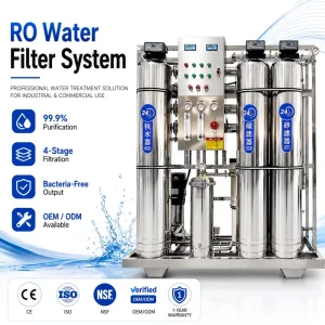500L Steel Reverse Osmosis Water Purification System Deionized Water Filter with Pump and Tank for Plant Water Treatment