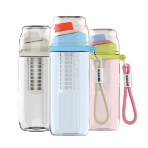 500ml Tritan Alkaline Double-Cup Water Filter Straw Bottle for Outdoor Travel
