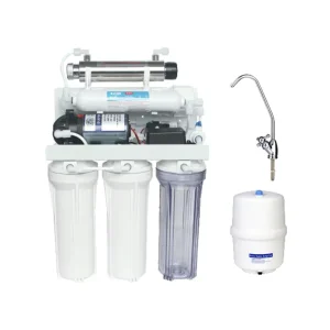 50GPD 6 Stage Reverse Osmosis Under Sink Water Filter R O Purifier Faucet Tap Water Filter with UV for Kitchen Use