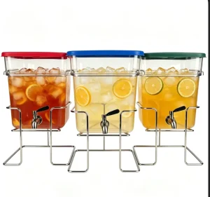 6/8 qt PC Juice Dispenser Self Service Beverage Cold Water Machine with SsTap and Stand for Hotel Restaurant