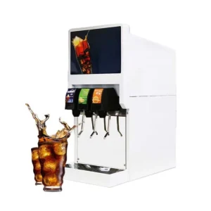 6-Drink Post-Mix Soda Dispenser, Commercial Carbonated Beverage Fountain, 3 Flavors, Stainless Steel