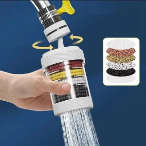 6 Layer Faucet Water Filter 360 Rotating Spray Head Removable Aerator for Kitchen Anti Splash Tap Purifier