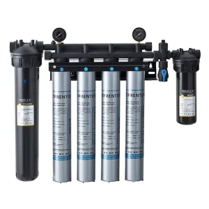 6 Stage Wall Mounted Water Filter Purifier System PP PC CTO Activated Carbon Filters 10800GPD Flow Rate for Commercial Hotel