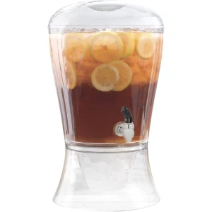 6.8L Clear Beverage and Juice Dispenser for Cold Drinks, Lemonade, Bars, and Parties