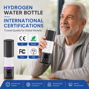 6000 ppb PEM SPE Hydrogen-Rich Water Cup, Portable Molecular H2 Generator for Family, Spa, and Fitness Use