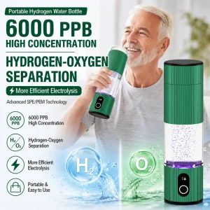6000ppb SPE PEM Hydrogen Water Cup Portable H2 Generator for SPA