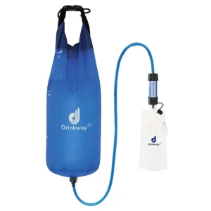 6L Manual Gravity Water Filter System with 0.01 Micron Hollow Fiber UF Membrane, Self-Cleaning Portable Hanging Bag