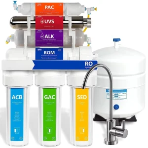 7-Level Electric Reverse Osmosis Water Filter System, 100 GPD, Plastic, for Household and Hotel Use