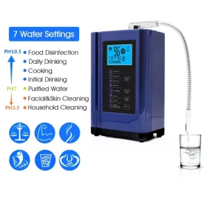 7 Plate Alkaline Water Ionizer Machine Electric Electrolysis Purifier System Home Kitchen Drinking OEM Factory