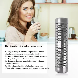 7-Stage Short Flat-Head Mineral Alkaline Water Stick with Zinc, Stone, Tourmaline, and Mineral Balls