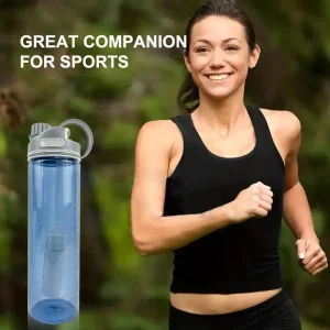 700ml Portable Outdoor Water Filter Bottle with 0.01-Micron Filtration for RV and Car Use