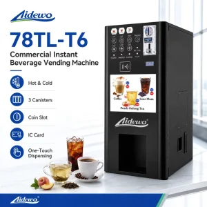 78TL-T6 Commercial Instant Beverage Vending Machine for Coffee and Tea with Coin Slot and IC Card Payment