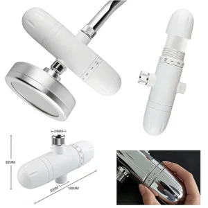 8, 12, 15, 18, and 20-Stage Inline Shower Filter with KDF, Calcium, and Sulfite Media for Chlorine Removal