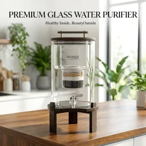 8 L Plastic-Free Manual Glass Gravity Water Filter System Countertop Water Purifier for Home