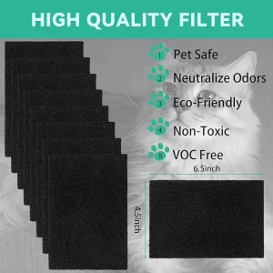 8 Pcs Charcoal Filters Compatible With Van Ness Cat Litter Box 4.5 X 6.5Inch Replacement Activated Carbon