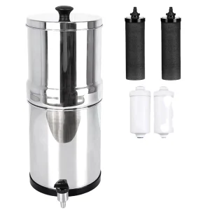 8.5 Litre Stainless Steel Gravity Filter 2.25 Gallon Outdoor Water Purifier for Camping