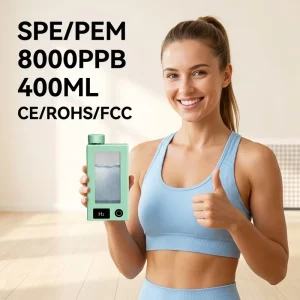 8000 ppb Hydrogen Water Bottle Generator SPE PEM Technology 99.99% Purity Portable H2 Maker BPA-Free CE