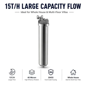 8000L 15000L H SUS304 Pre Filter 10 20 Inch High Capacity Water Filter with 40 Micron Accuracy SUS316 Washable Mesh