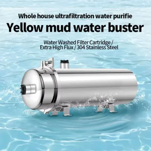 8000L H Large Flow UF Water Filter 304 Stainless Steel Housing Reusable Washable Remove Bacteria Sediment for Yellow Mud Water